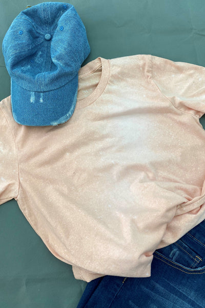 BC BLEACHED TEE- BLEACHED HEATHER PEACH