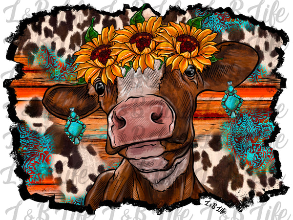 SUNFLOWER CROWN COW