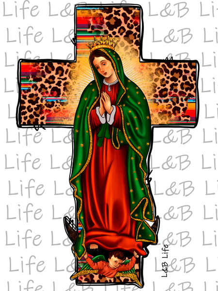 AZTEC AND LEO VIRGIN MARY CROSS