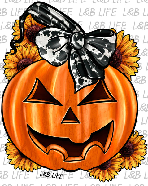 COWPRINT BOW PUMPKIN