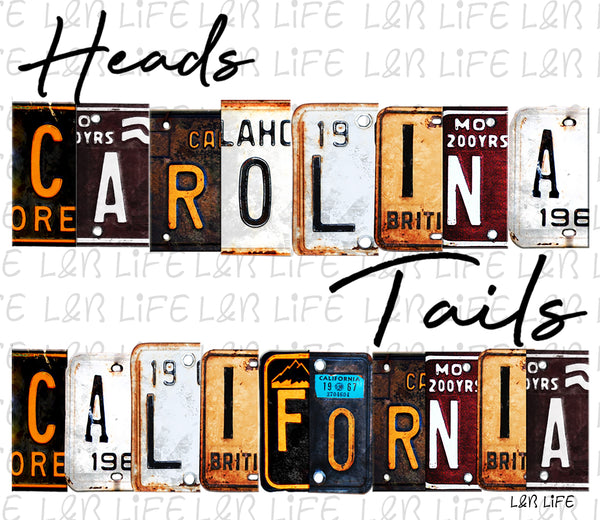 HEADS CAROLINA TAILS CALIFORINA