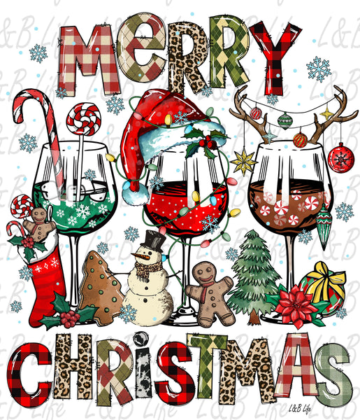 MERRY CHRISTMAS GLASSES