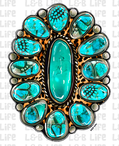 LEOPARD TURQ ROCK