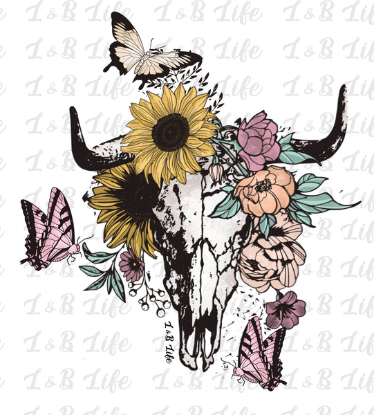 STEER WITH BUTTERFLIES ( POCKET MINI TRANSFER)