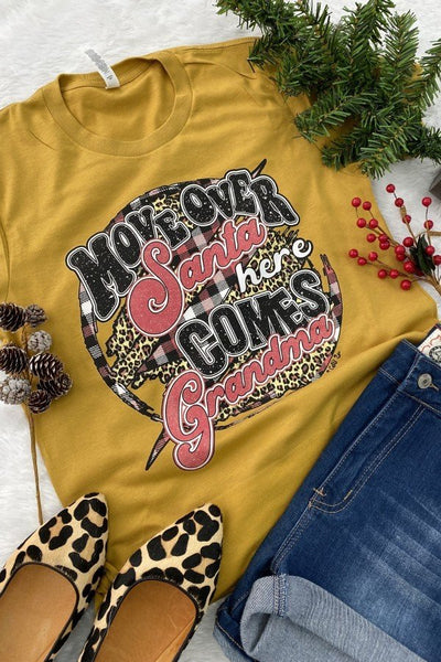 BC MOVE OVER SANTA HERE COMES GRANDMA- MUSTARD