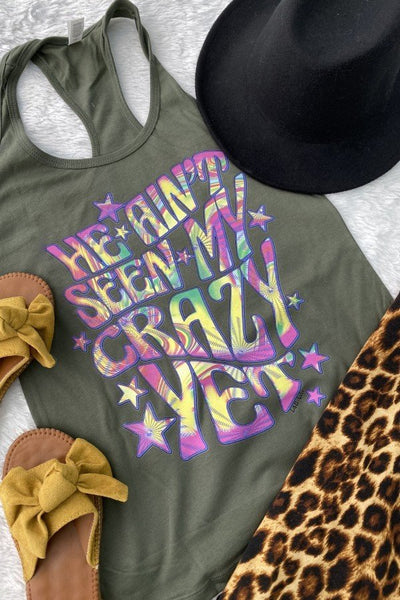 BELLA TANK HE AINT - OLIVE