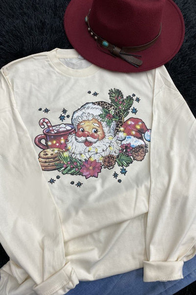 CH LS VINTAGE SANTA - CREAM