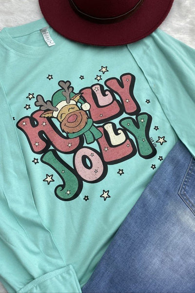 CH LS HOLLY JOLLY - TURQUOISE