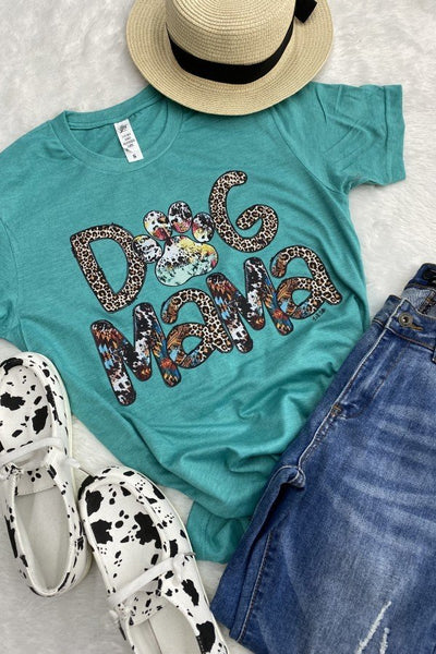 LBL DTF DOG MAMA - HEATHER TEAL
