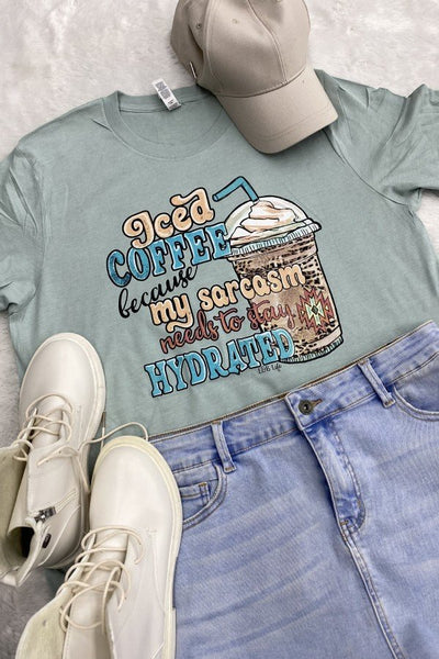 BC ICED COFFEE BECAUSE MY SARCASM - DUSTY BLUE