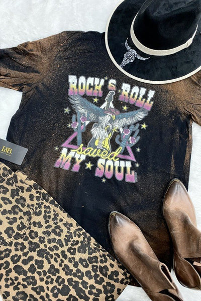 BC BL ROCKS AND ROLL SAVED MY SOUL - BLEACHED BLACK