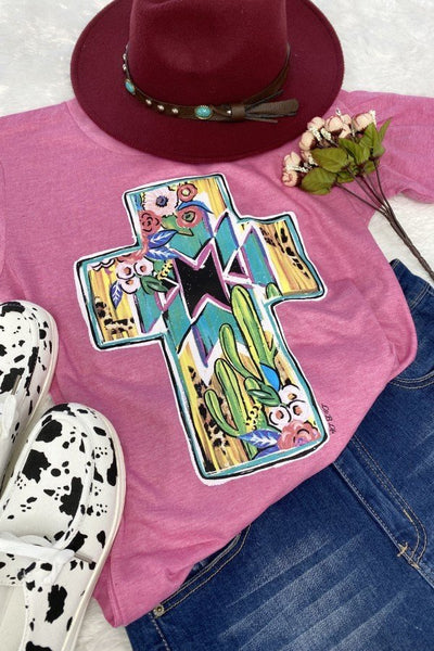 LBL AZTEC CROSS- HTR PINK (PRE-ORDER 09/30/2022)