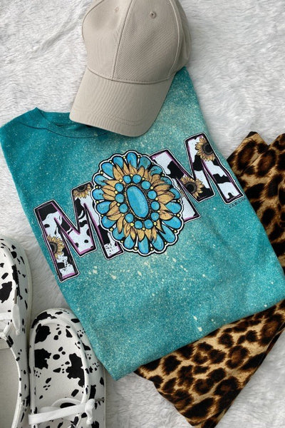 GILDAN BLEACH MOM - TURQUOISE