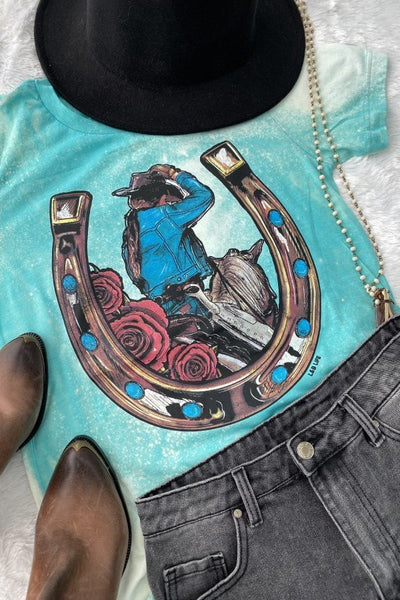 BC BLEACH HORSESHOE - BLEACHED TURQUOISE