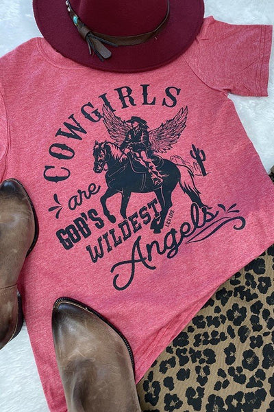 GILDAN COWGIRLS ARE GODS - HEATHER CARDINAL RED