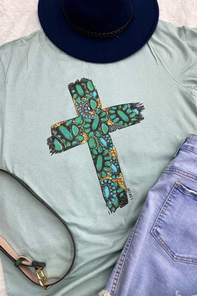 BC TURQ CROSS- DUSTY BLUE