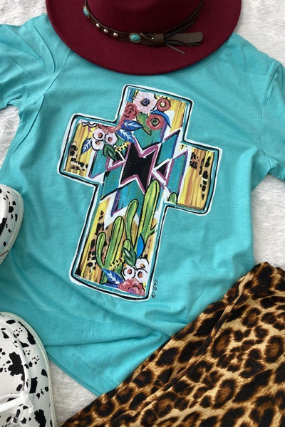 BC CACTUS CROSS - TURQUOISE