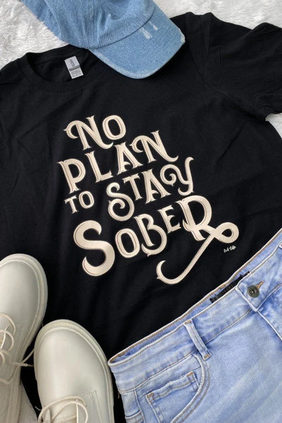 GILDAN NO PLAN TO STAY SOBER - BLACK