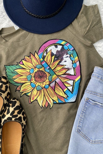 BC PEACE HEART - OLIVE