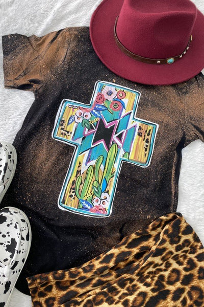 BC BLEACH CACTUS CROSS - BLEACHED BLACK