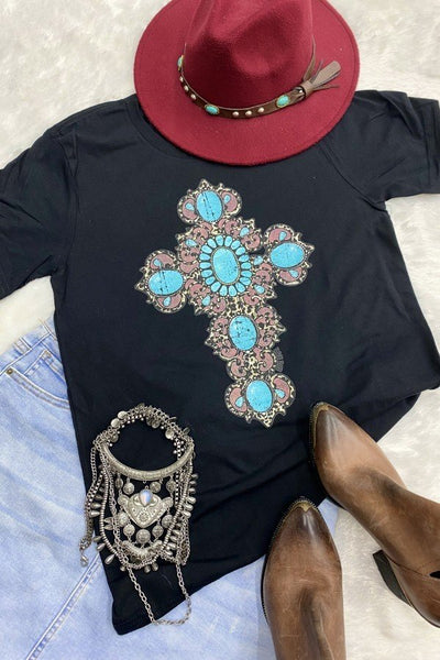 BC CONCHO CROSS- BLACK