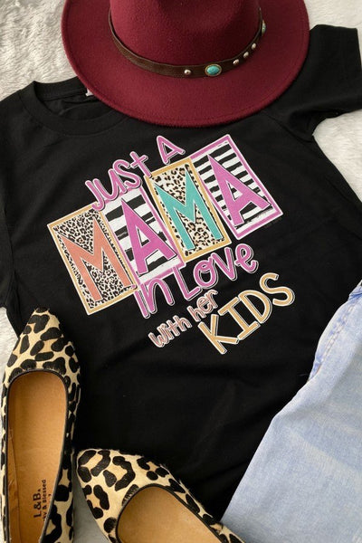 GILDAN JUST A MAMA - BLACK