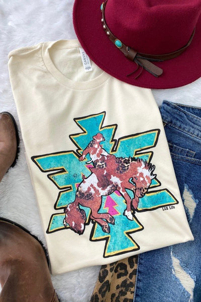 BC TURQ COW BRONCO- CREAM