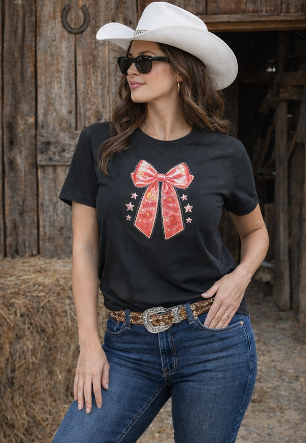 BC DTF RS WESTERN BOW TEE - BLACK