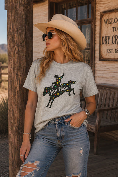 BC DTF YEEHAW TEE - LIGHT GREY