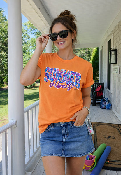 BC DTF SUMMER VIBES TEES - ORNAGE