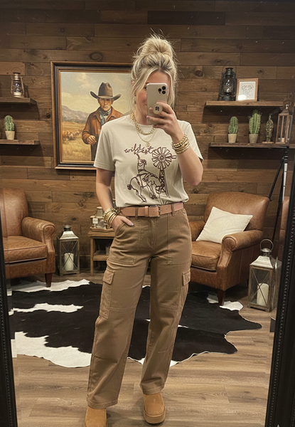 BC DTF WILD WEST TEE - TAN
