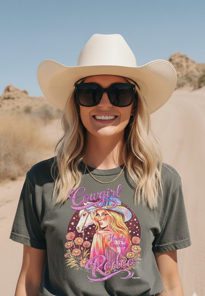 BC DTF COWGIRL RODEO TEE - ASHAULT