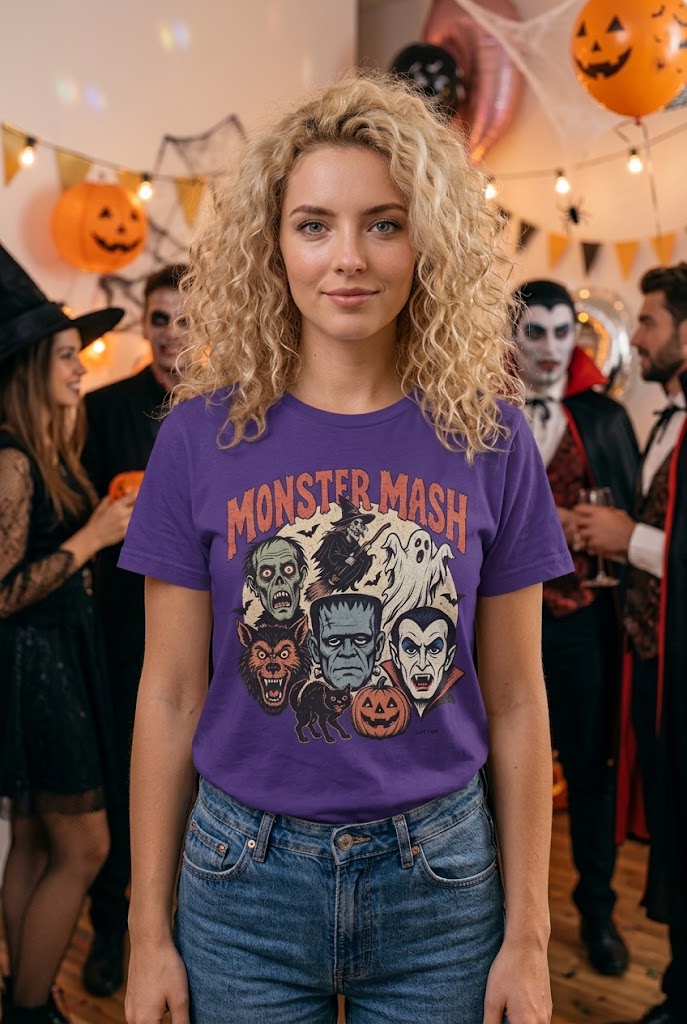 BC DTF MONSTER MASH TEE - PURPLE