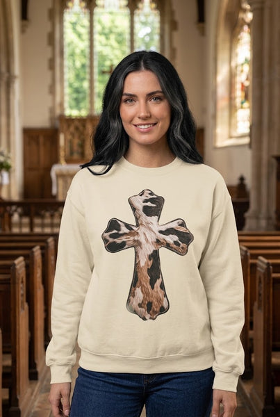 GILDIAN DTF COWHIDE CROSS TEE - CREAM