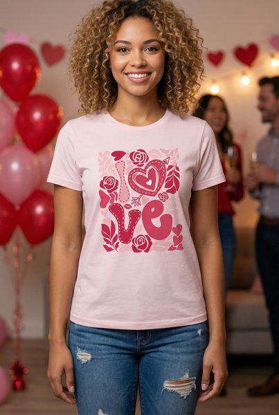 BC DTF LOVE FLOWERS - PINK