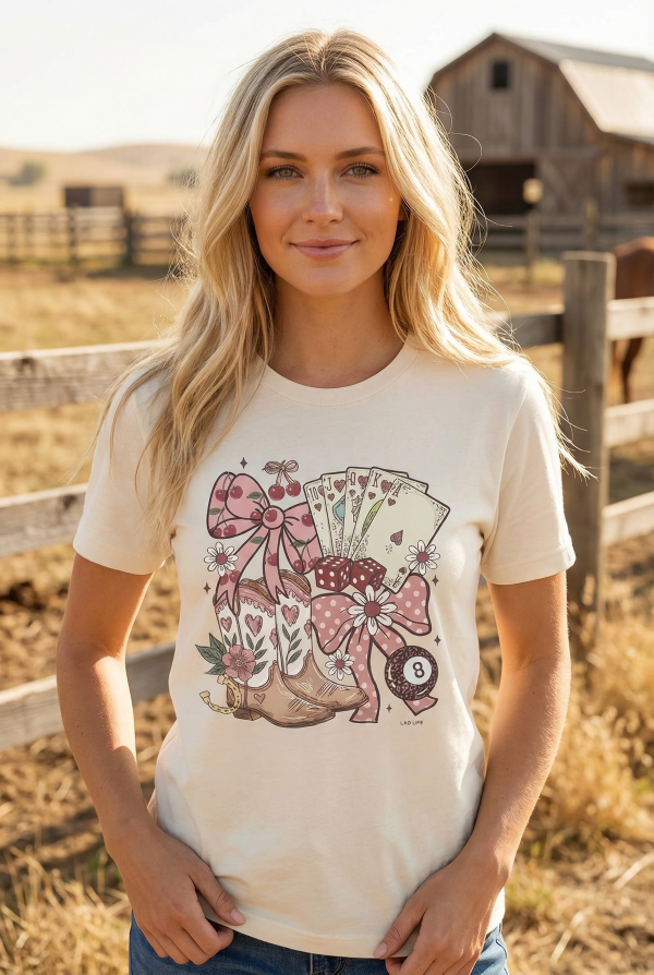 BC DTF CHERRY BOW BOOTS - CREAM