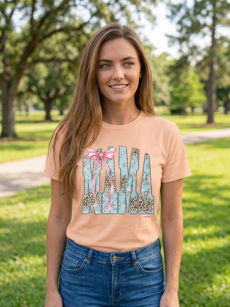 BC DTF MAMA TEE - PEACH