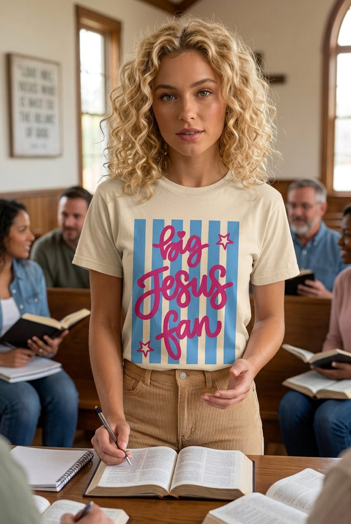 CC DTF BIG JESUS FAN TEE - IVORY