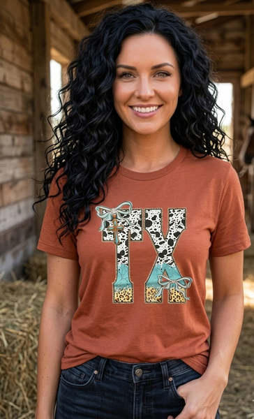 BC DTF TX TURQ TEE - RUST