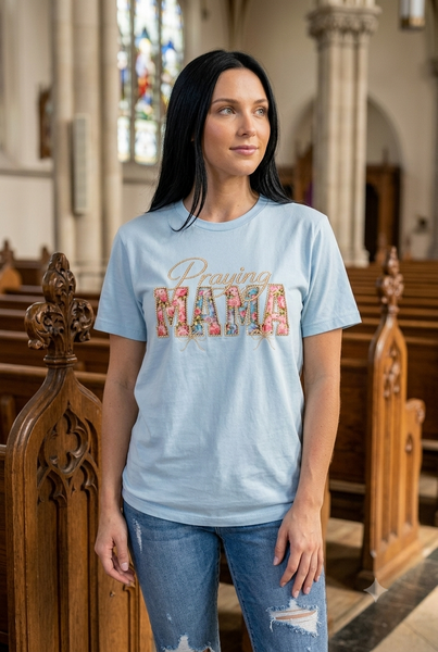 CC DTF PRAYING MAMA-CHAMBRAY