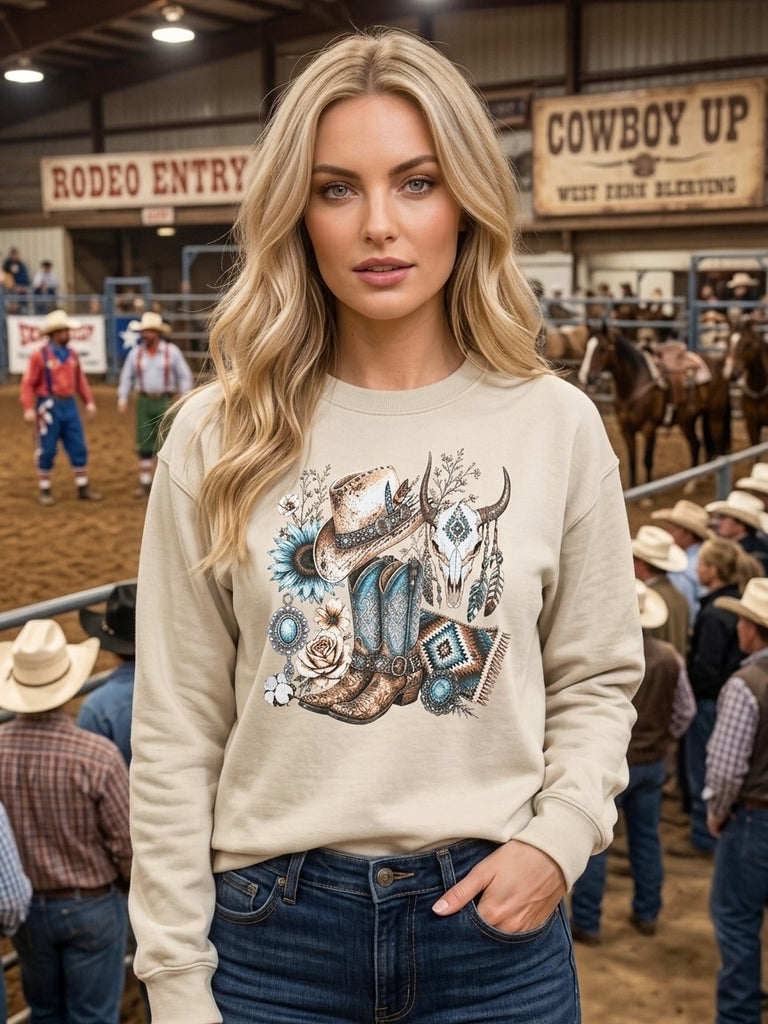GILDIAN SS DTF STEER BOOTS TEE - SAND