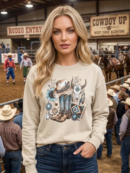 GILDIAN SS DTF STEER BOOTS TEE - SAND