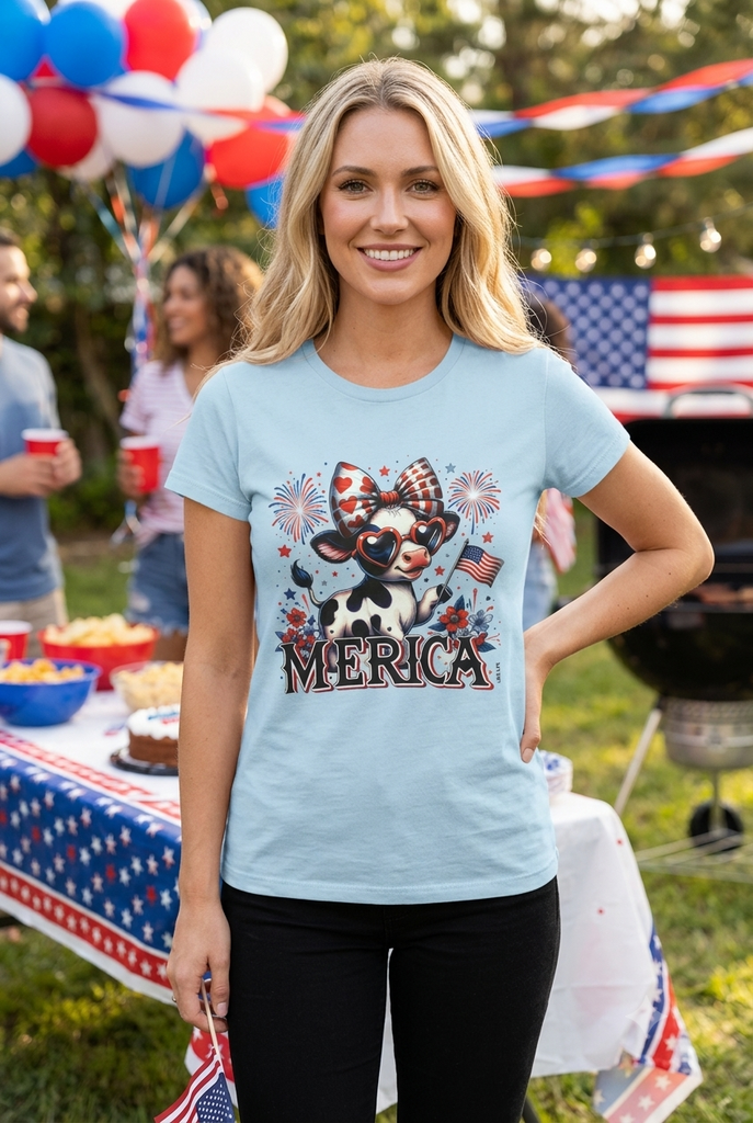 BC DTF MERICA TEE - LIGHT BLUE