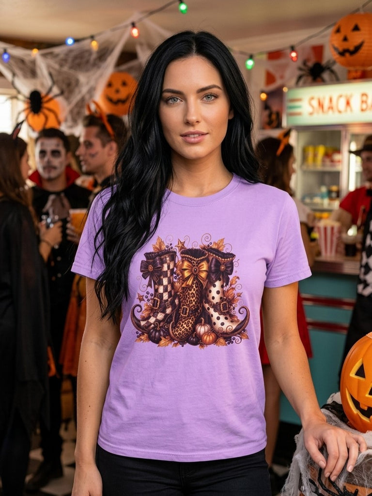 CC DTF WITCHES BOOTS TEE - NEON VIOLET