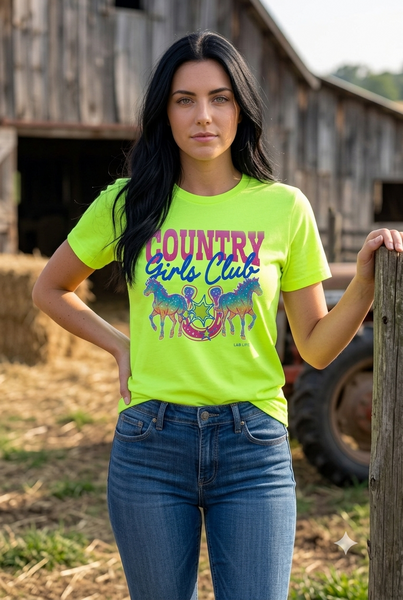 BC DTF COUNTRY TEE - NEON YELLOW