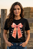 GILDIAN DTF BOW TEE - BLACK