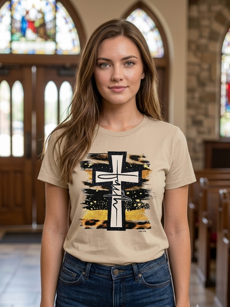 BC DTF FAITH CROSS TEE - SANDUNE