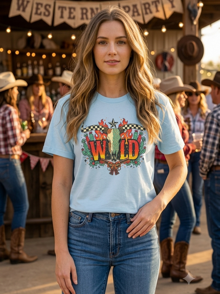 CC DTF WILD STEER TEE - CHAMBRAY