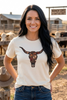 BC DTF FLORAL STEER TEE - CREAM