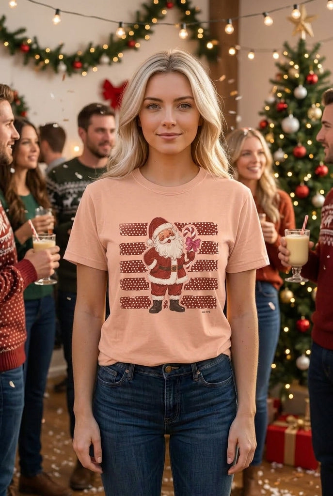 CC DTF POLKA DOT SANTA - PEACH